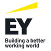 EY logo with stylized yellow diagonal line above the letters EY and tagline 'Building a better working world' below.